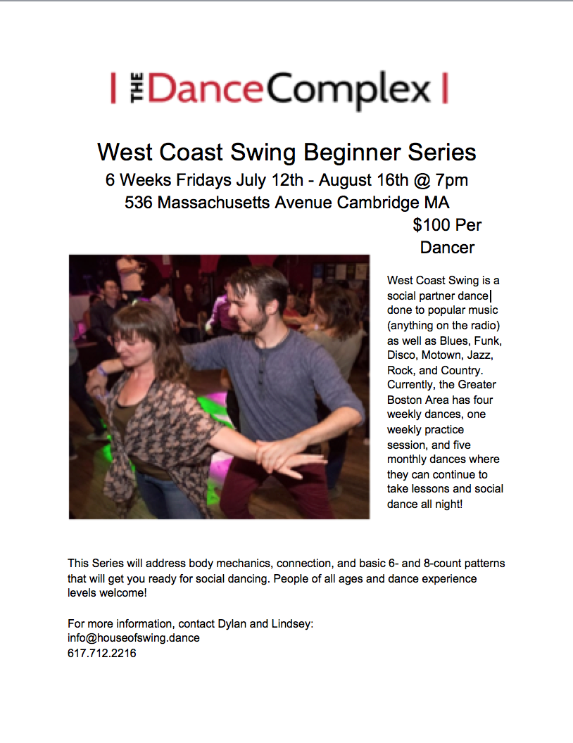 West Coast Swing Beginner Series The Dance Complex